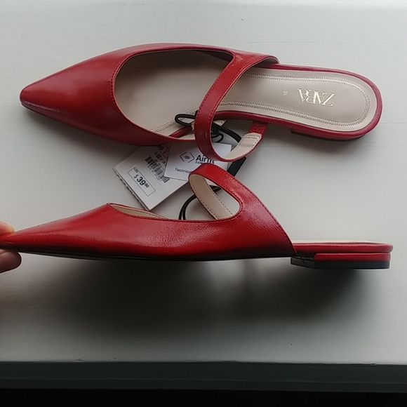 Zara Pointed Flat Mary Jane Slip On - 6/6.5 - Picture 2 of 5